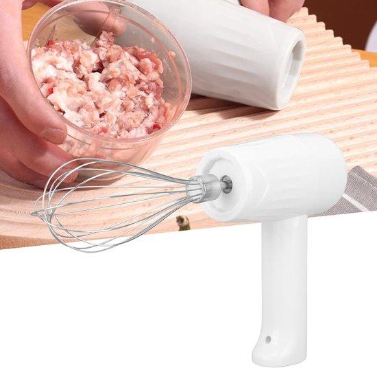 Elektrische Handmixer - Keukenmixer Klopper - Thuis Bakken Koken - Met Hakmolen - 250 ml - Wit — afbeelding 3