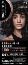 SYOSS Permanent Coloration 2-1 - Haarverf - Permanente Haarkleuring - Zwart Bruin – Grijsdekking – Vermindert Haarbreuk - 1 Stuk