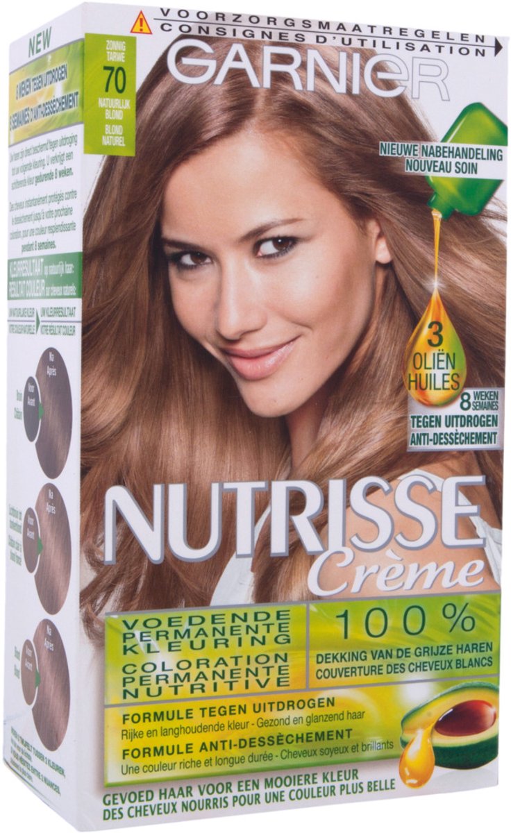 Bol.com Garnier Nutrisse Ultra Crème 7 Natuurlijk Blond - Intens voedende permanente haarkleuring aanbieding