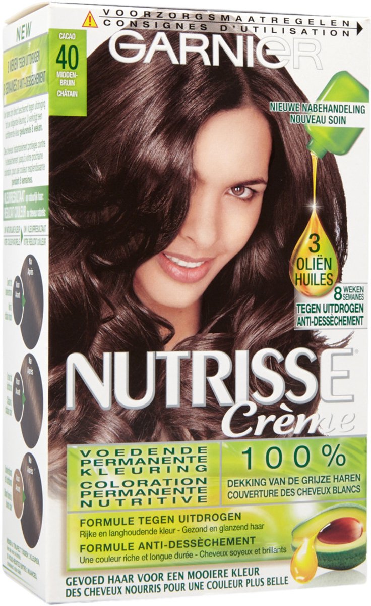 Bol.com Garnier Nutrisse Ultra Crème 4 Middenbruin - Intens voedende permanente haarkleuring aanbieding