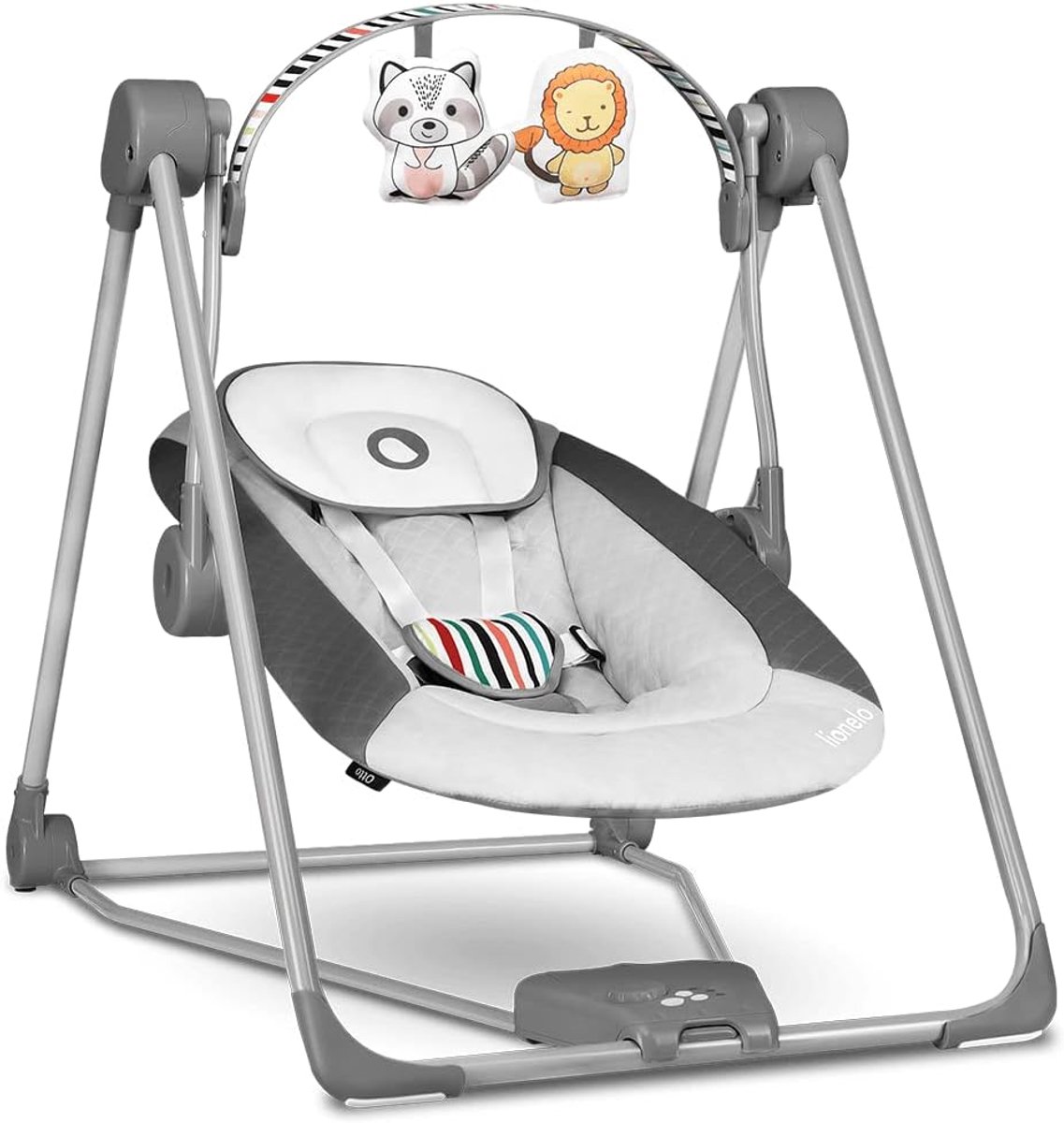 Baby Wipstoel - Schommelstoel Kinderen - Ontspannen en Spelen - 5 Zwaaisnelheden - tot 9 kg - Grijs