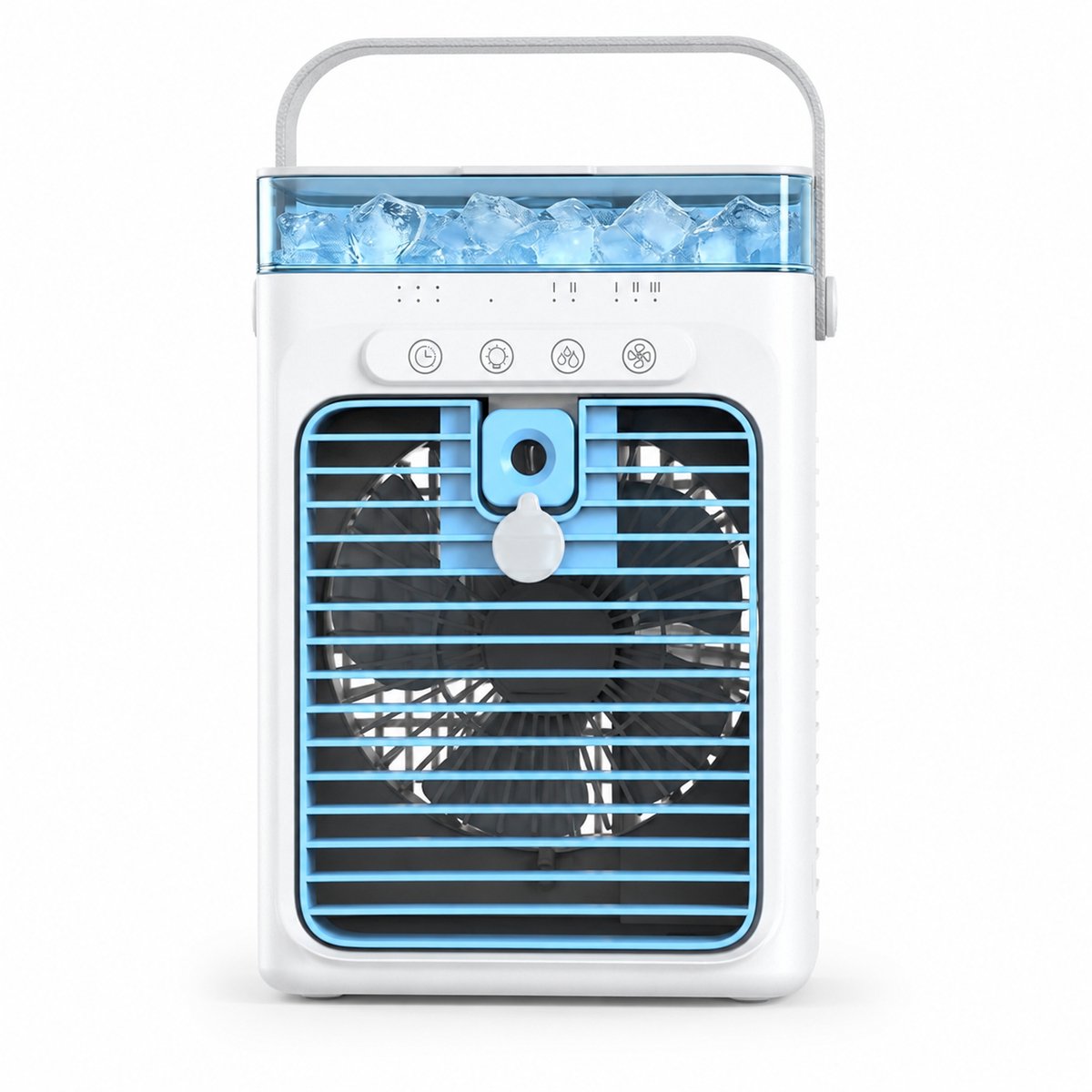 Draagbare Luchtkoeler 3-in-1 met 1L Watertank - Persoonlijke Aircooler USB Wit