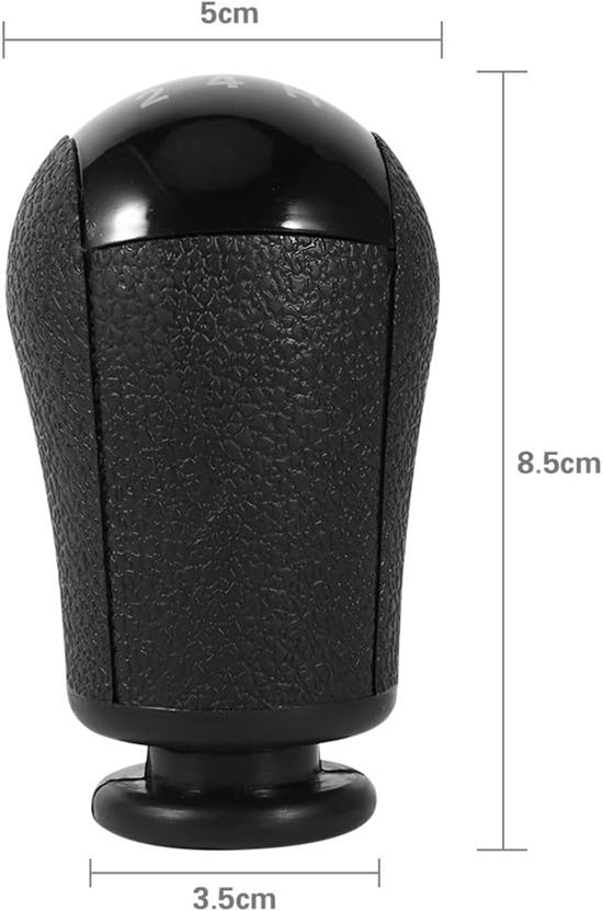 Schakelknop 5 Versnellingen - Versnellingspook - Auto Interieur Upgrade - Duurzaam ABS Materiaal - 8.5 cm Hoog - Zwart Grijs van Merkloos — afbeelding 4