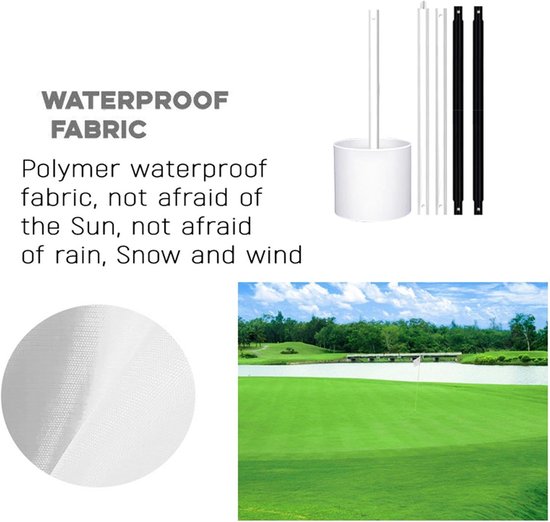Golf Putting Vlag - Golf Oefen Set - Golf Oefenen - Dubbelzijdig Ontwerp - 493 cm - Wit van GOLF — afbeelding 4