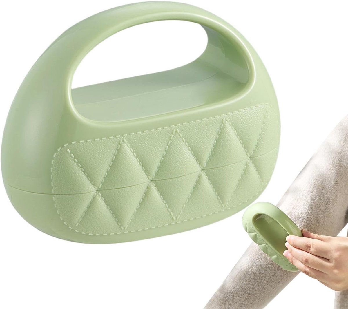 Pluisroller Compact - Kledingroller Herbruikbaar - Stoffen Reinigen - Wasbaar Ontwerp - 10.7 cm Lengte - Groen
