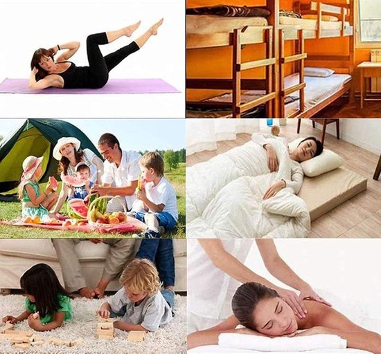 Opvouwbare Matras - Vloermatras Gast - Comfortabel Slapen - Ademend en Zacht - 200 x 220 cm - Grijs — afbeelding 5