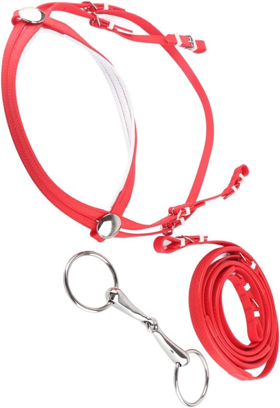 Paardenhoofdstel - Paardentuig Rijtraining - Paardrijden Training - Verstelbaar PVC - 1.3-1.7 Meter - Rood Paardenhoofdstel - Paardentuig Rijtraining - Paardrijden Training - Verstelbaar PVC - 1.3-1.7 Meter - Rood