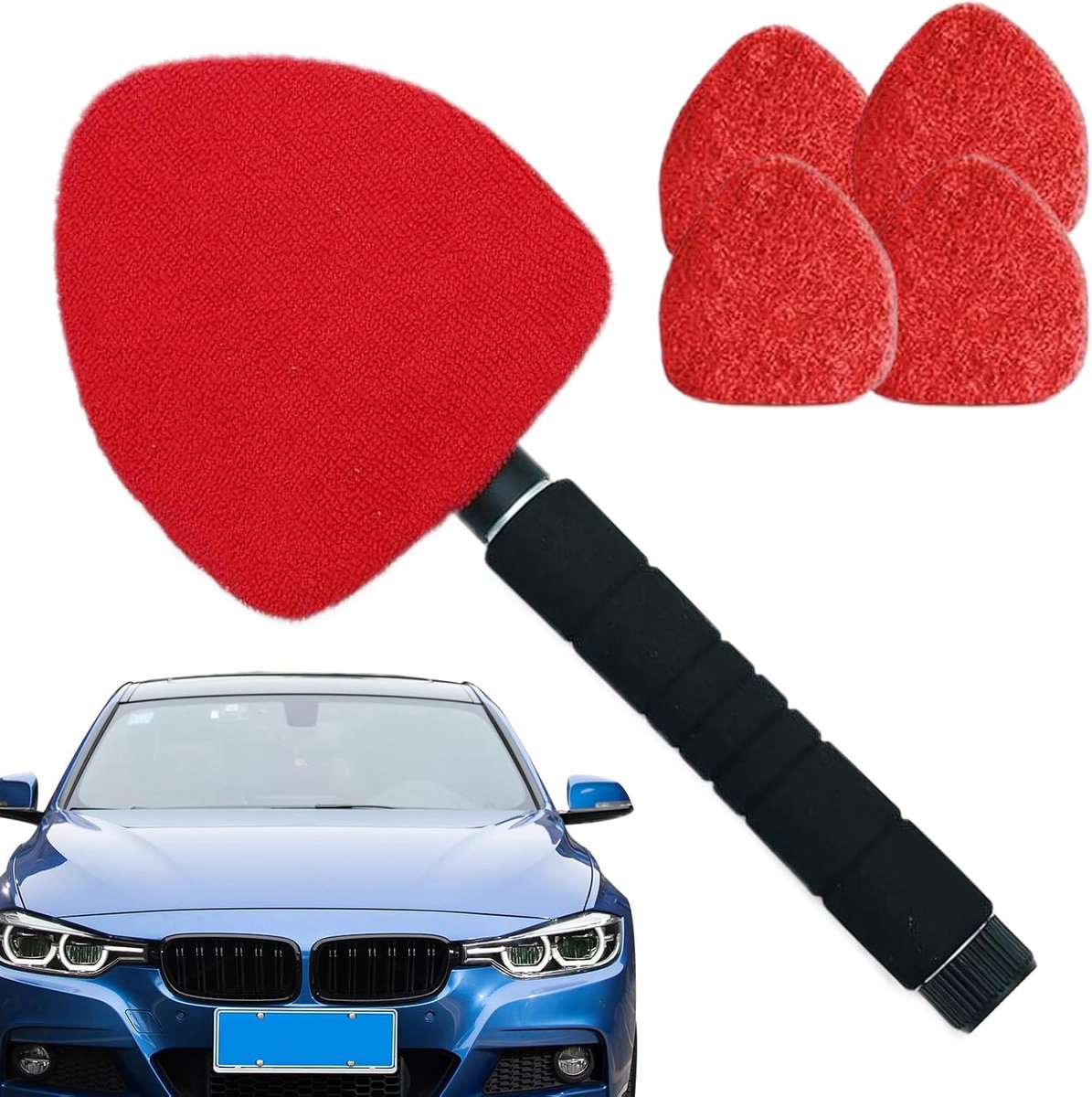 Ruitenreiniger Tool - Auto Glazenwasser - Auto Ramen Wassen - Uitschuifbare Steel - 41-57 cm - Rood