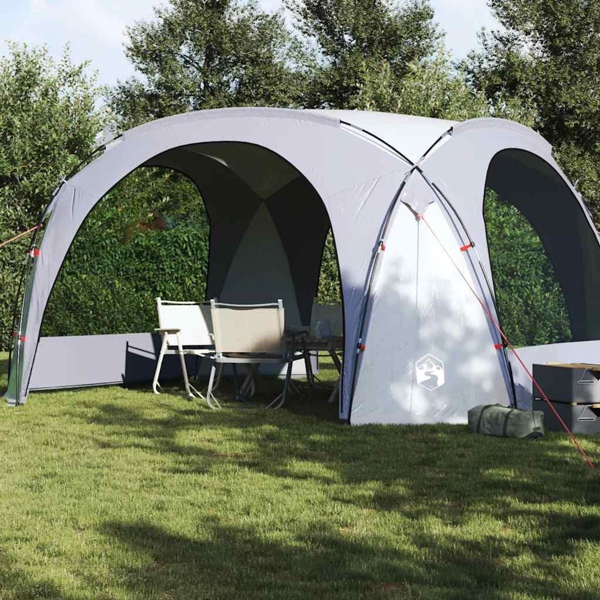 Partytent Waterdicht - Feesttent Buiten - Evenementen Beschermen - Insectenwerende Wanden - 455 x 455 cm - Wit Grijs