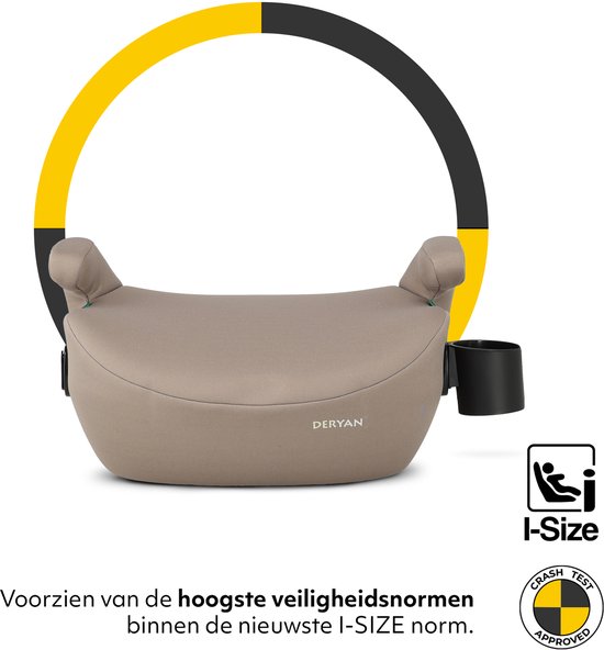 Deryan Cody Basic I-Size Autostoel Zitverhoger - Truffle Nougat van Deryan — afbeelding 3