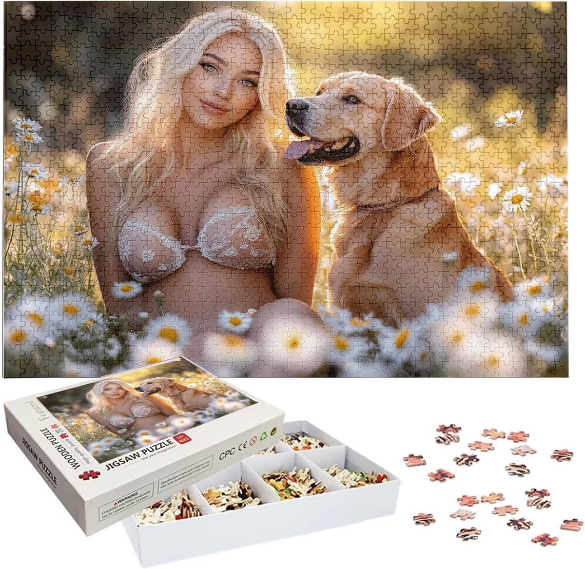 Gepersonaliseerde Puzzel - Fotocadeau Hout - Herinneringen Vangen - Uniek Fotoontwerp - 75x50cm 1314 Stukjes - Multicolor