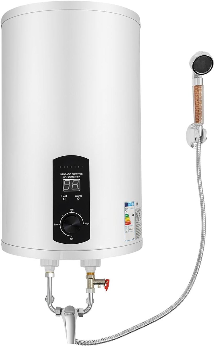 Elektrische Boiler - Warmwaterboiler Doorstroomboiler - Direct Warm Water - Met Digitale Display - 30 Liter - Wit
