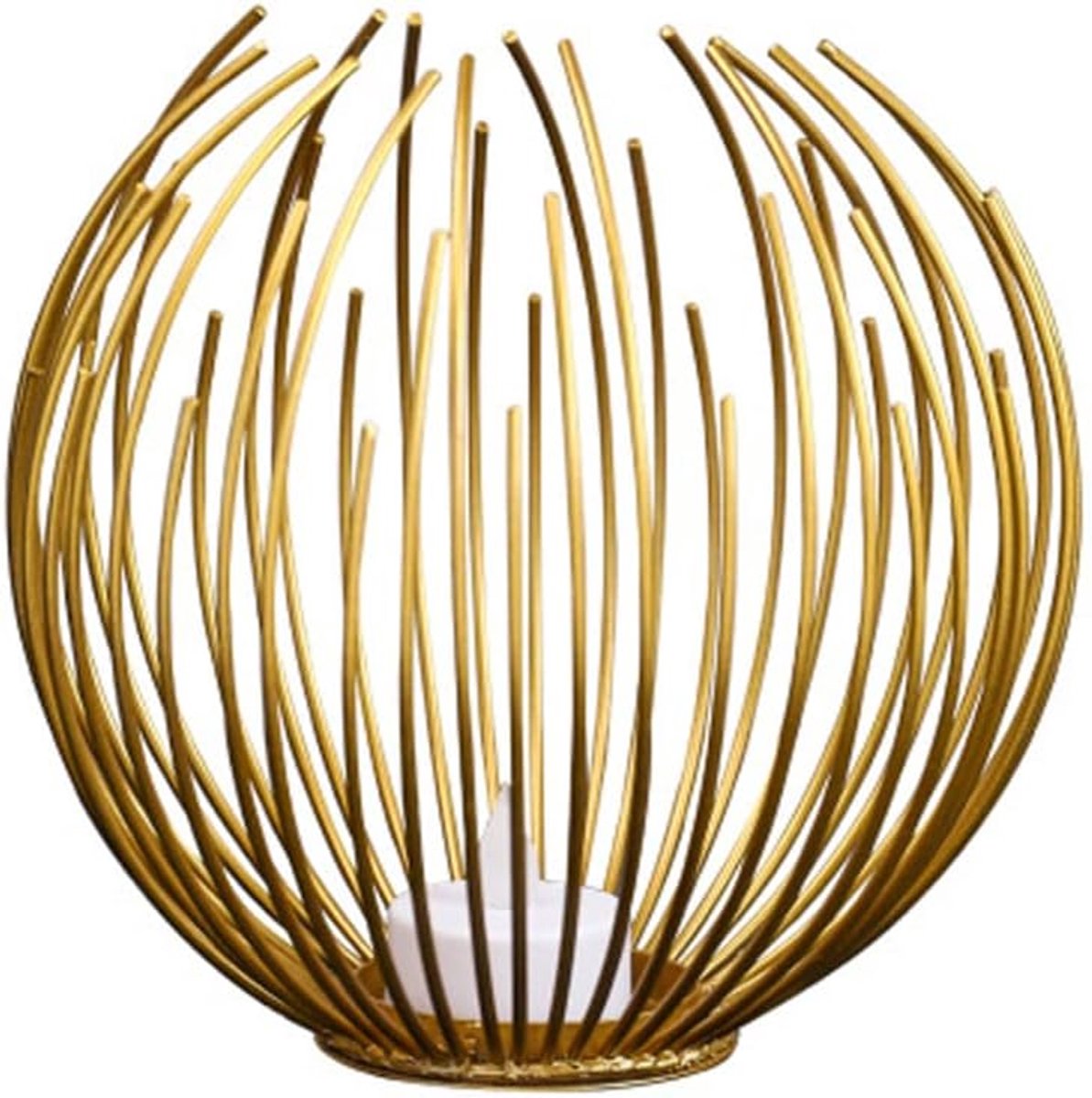 Metalen Kandelaars - Decoratieve Houders - Sfeer Creëren - Geometrisch Design - Set van 1 - Goud