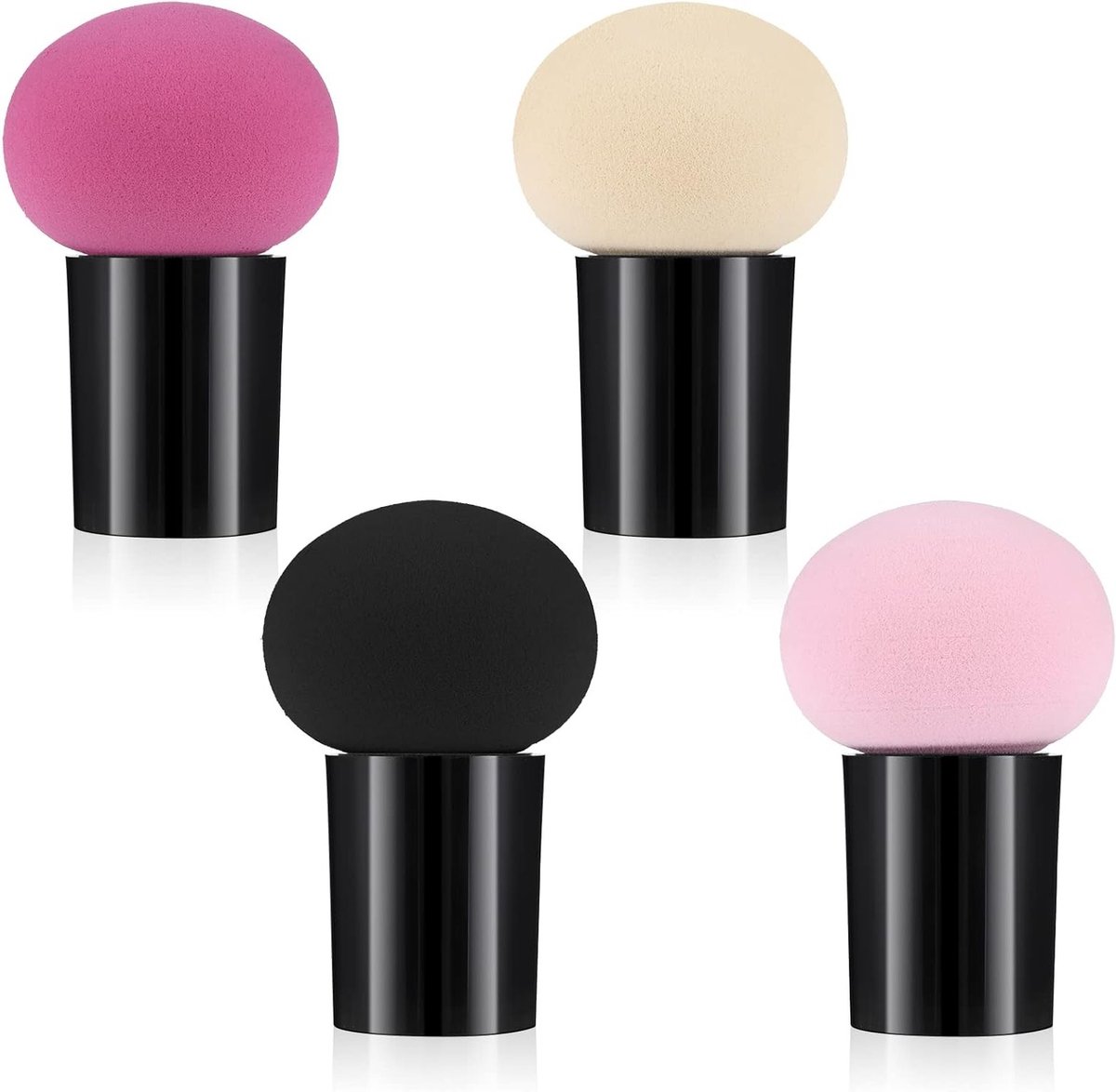 Mini Makeup Sponzen Set - 4 Stuks, Poeder Puff, Flat Head Applicators voor Vloeibare Foundation en Cosmetica Tools