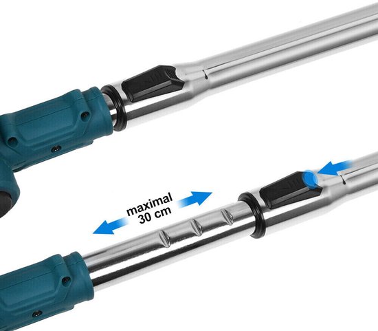 Verstelbare Elektrische Grastrimmer - 3 Verwisselbare Messen (Metaal En Kunststof) - Zuiver Koperen Motor 18000 Tpm Max. - Telescopische Steel 98-128 cm - Blauw — afbeelding 3