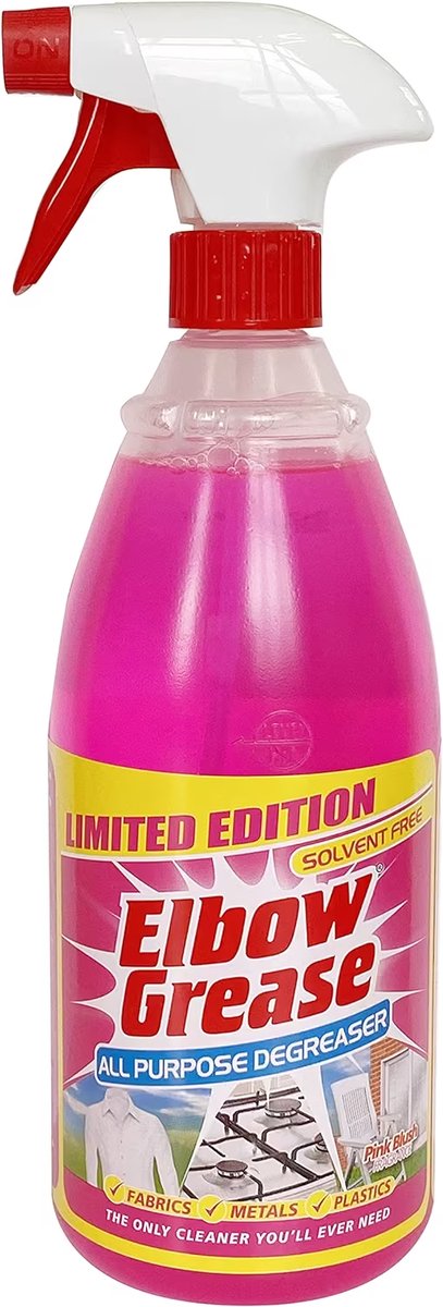 Elbow Ontvetter - Ontvetter voor badkamer, keuken en grill - Roze vloeistof, 1 L