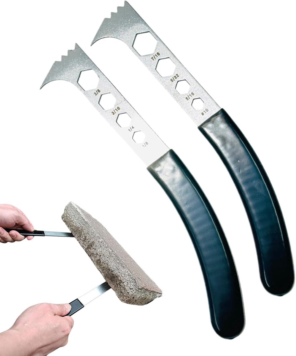 Tegel Lifter - Steen Verwijderaar - Tuinprojecten Uitvoeren - Ergonomisch Gebogen Handvat - 26.5 cm Lengte - Metaal
