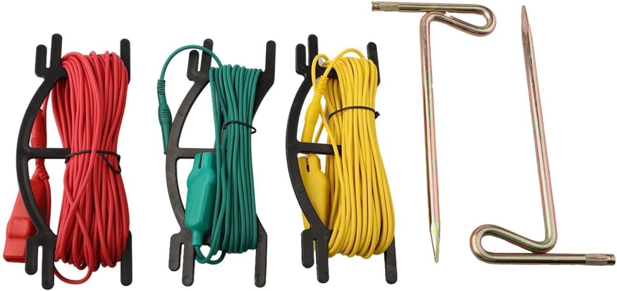 Grondweerstand Meter - Test Accessoires - Elektrisch Testen - Complete Test Kit - 3 Draden 2 Staven - Niet Gespecificeerd