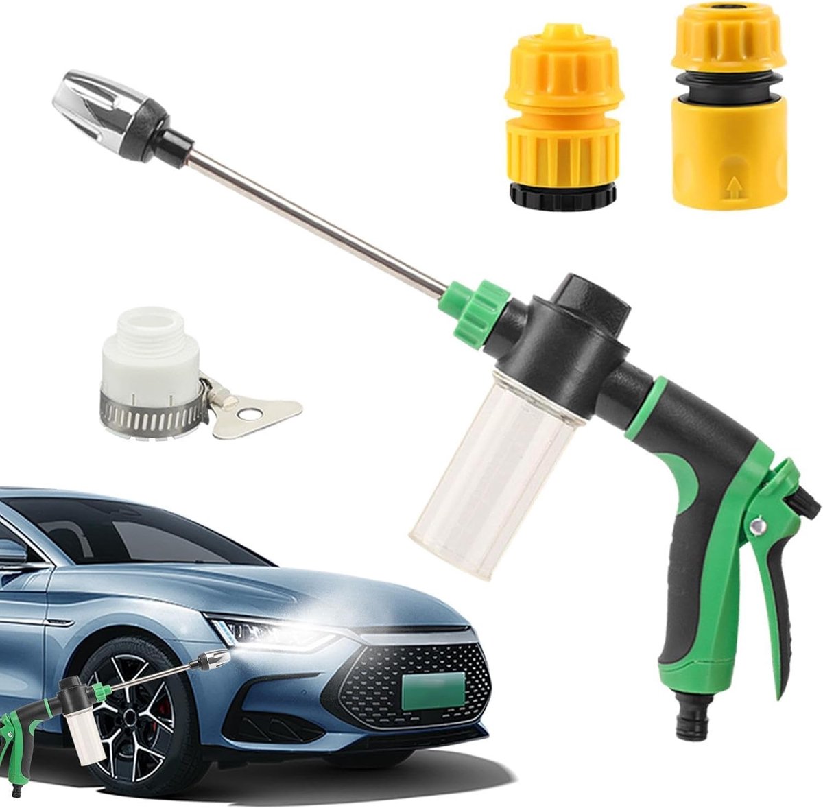 Hogedrukreiniger Opzetstuk - Drukspuit Mondstuk - Auto Tuin Reinigen - Drie Straalmodi - 1/2 inch - Zilver