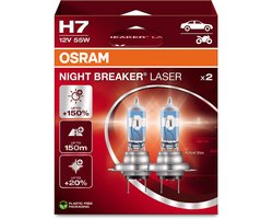 OSRAM Night Breaker Laser - H7 halogeen autolampen – tot 150% meer licht en 150m zicht - 64210NL-2HB - Duitse kwaliteit - set 2 lampen