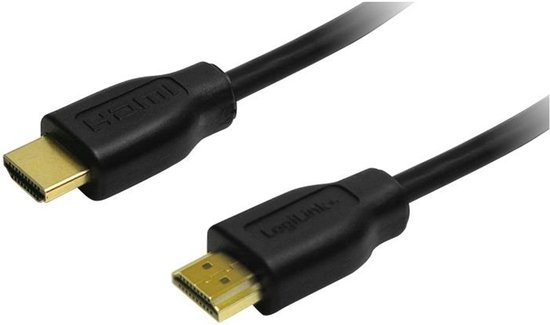 Twee LogiLink HDMI-kabels met gouden connectoren en merkopdrukken.