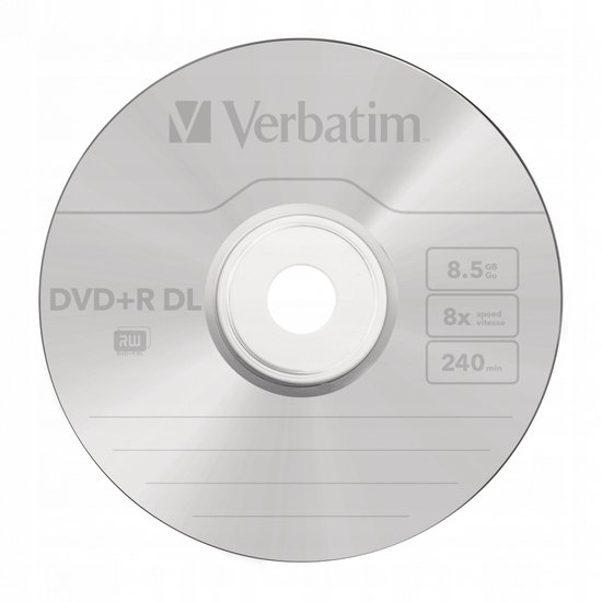 Verbatim 43666 DVD+R Double Layer Matt Silver Schijven