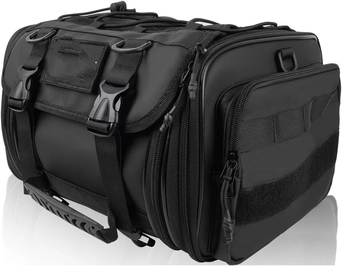 Motorfiets Zijtas - Reisbagage Motor - Motor Rijden - Uitbreidbaar Waterdicht - 20L-60L - Zwart