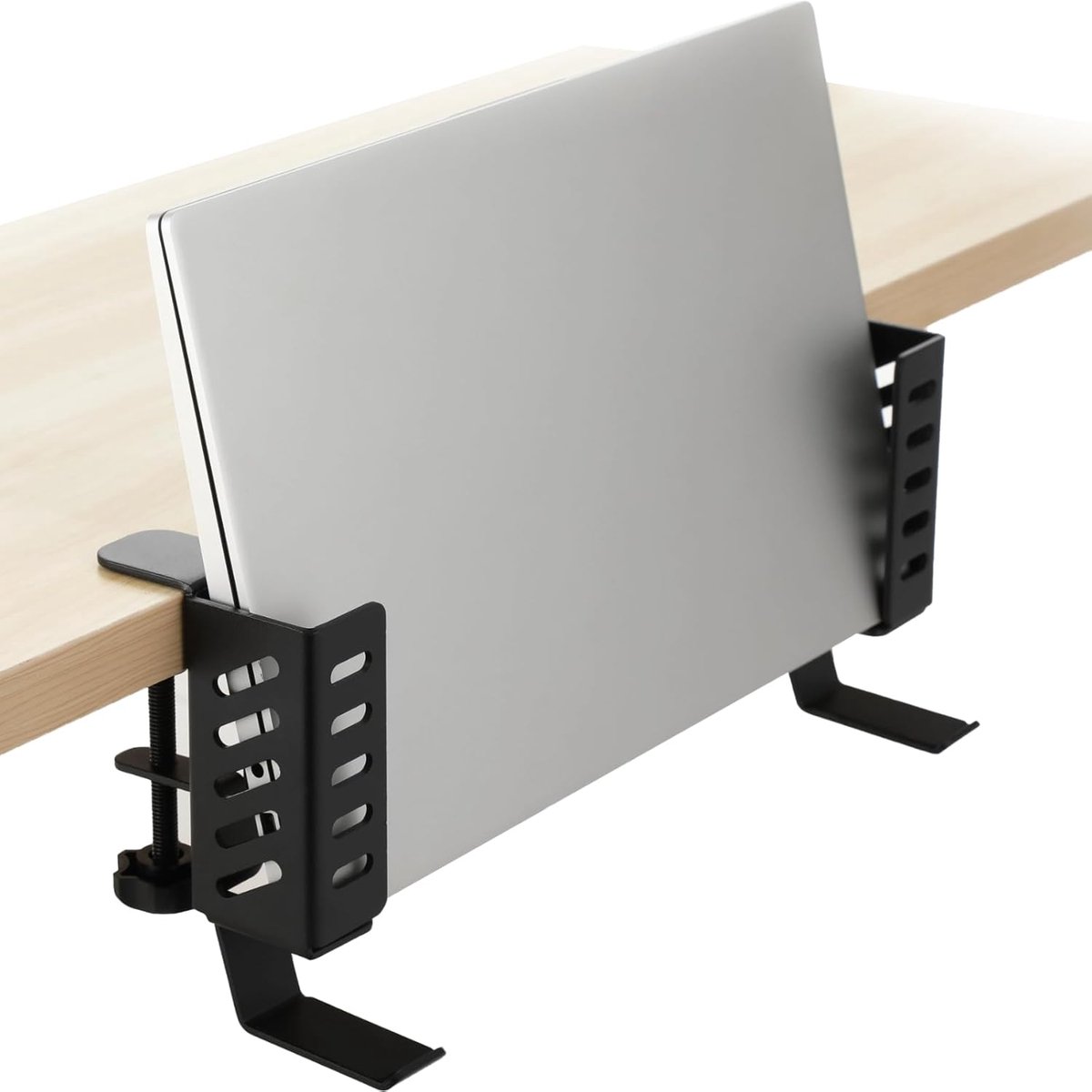Laptophouder bureau - Zijopslag organizer - Bureau organiseren - Klem-on installatie - Tot 5.6 cm - Zwart