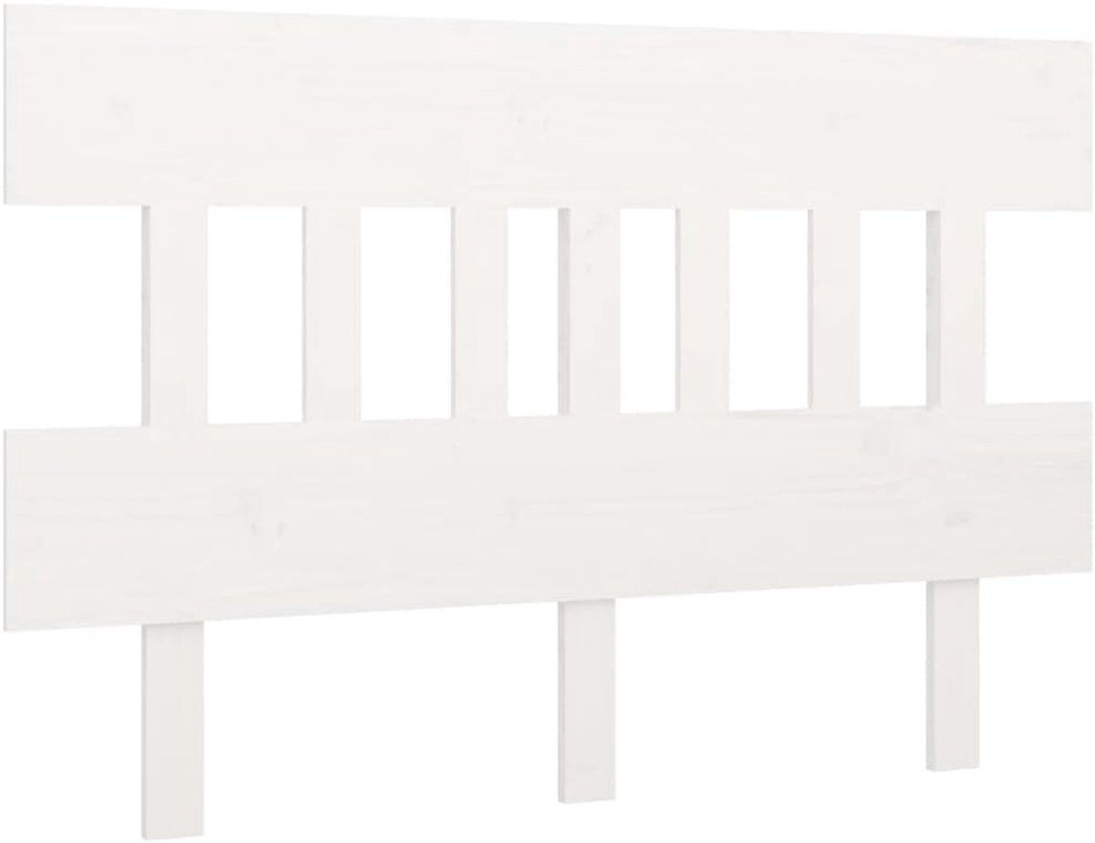 Houten Hoofdbord - Bedpaneel - Compleet maken - Massief grenenhout - 124x3x81 cm - Wit