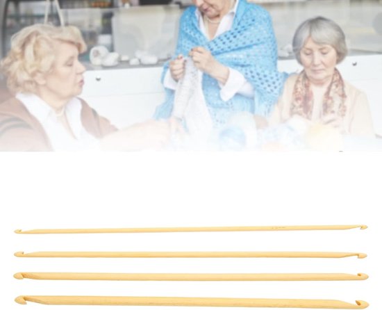 Diverse Haaknaalden Set van 4 Stuks - 9.4 Inch Lange, Antislip Bamboe Haaknaalden voor Tunisch Haken en Breien, Lichtgewicht en Draagbaar van diverse — afbeelding 5
