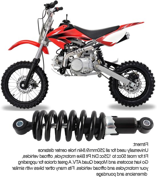 Verstelbare 240mm Schokdemper voor Dirt Bikes, ATV's en Go Karts - Waterdicht en Duurzaam voor Optimale Ondersteuning en Comfort — afbeelding 2