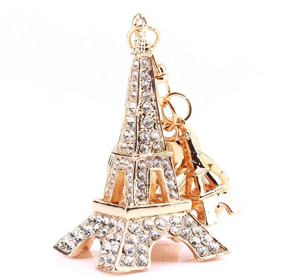 Dailygoods- Sleutelhanger Strass Eiffeltoren - 3D Blingbling Sleutelhanger - Legering Bedelhanger - Hanger voor Portemonnee/Tas - Geweldig Cadeau voor Vrienden - Maat 6.5x3.4 cm - Sleutelhangertje