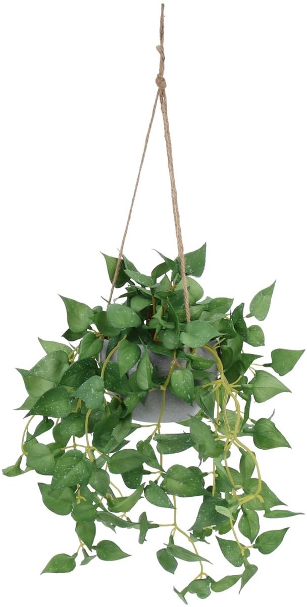 Dailygoods- Nepplant Decoratief - Nep Klimop Plant - Nepplanten in Pot - Wanddecoratie - Simulatie Plant - Stevig Henneptouw - 22x20x19 cm - Nepklimop