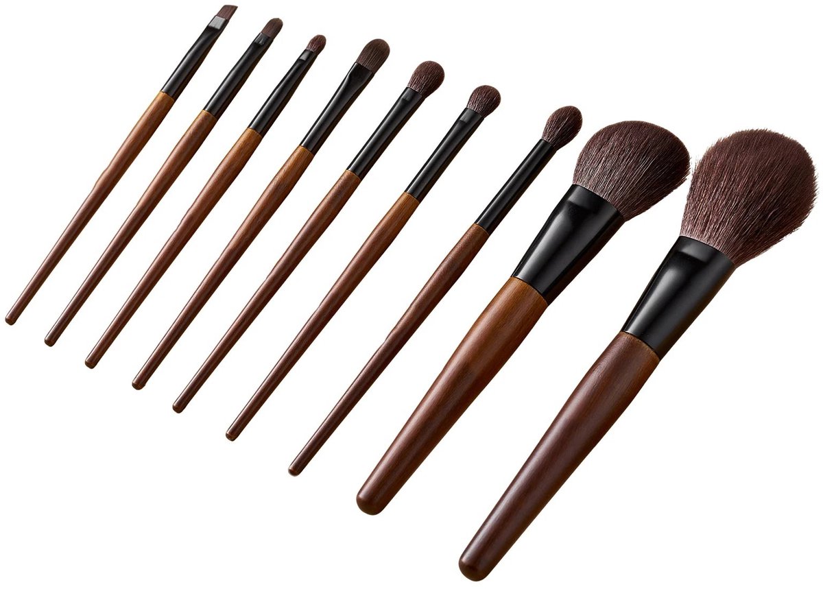 Cellista Make-upborstelset 9 Delig - Foundation Kwasten Set - Oogschaduw Borstels - Contour Brush Set - Vegan Make-up Kwasten - Inclusief Opbergetui