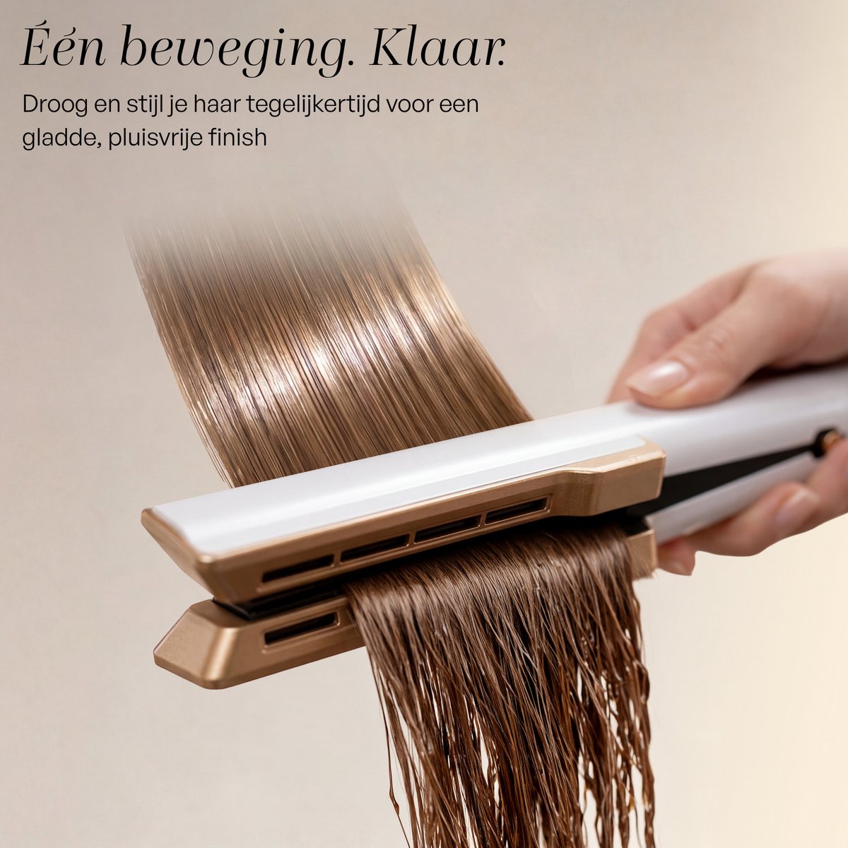 Sansbeauté® Sanstraight Stijltang Wet-to-Dry - 2 in 1 - Haardroger & Stijltangen - Coldshot - 80℃ t/m 140℃ - Hair Straigthener - Haartang - Haar stijltang - Lisseur Cheveux - Alternatief Stoomstijltang thumbnail 3