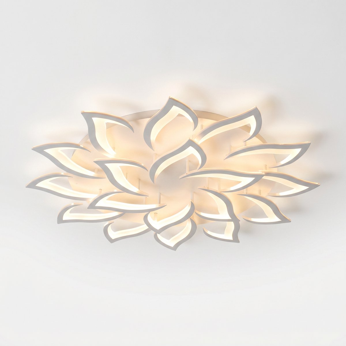 Sentara Plafonnière LED Bloem Design – Dimbare Plafondlamp met Afstandsbediening – 3 Lichtkleuren (3000K/4500K/6500K) – Flikkervrij CRI 80+ – Modern Wit – Woonkamer/Slaapkamer/Studeerkamer