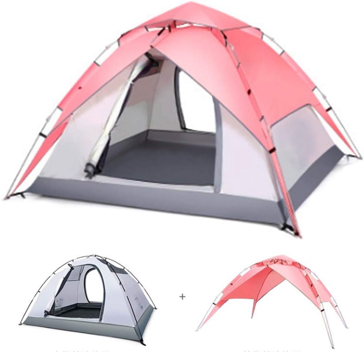 Automatische Tent - Pop-up Tent - Kamperen en Strand - Volledig Automatisch - 4-6 Personen - Roze