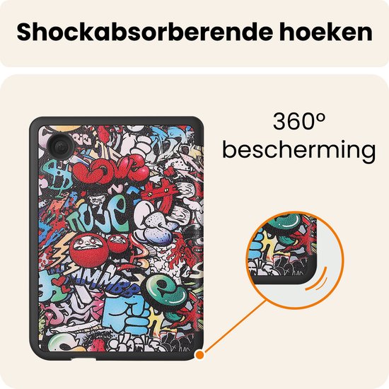 Hoesje Geschikt voor Kobo Clara BW Hoes Book Case Trifold - Hoes Geschikt voor Kobo Clara BW Hoesje Book Cover - Graffity van Hoesje  — afbeelding 4