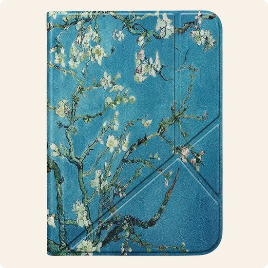 Hoesje Geschikt voor Kobo Clara Colour Hoes Book Case Trifold - Hoes Geschikt voor Kobo Clara Colour Hoesje Book Cover - Bloesem van Hoesje  — afbeelding 4