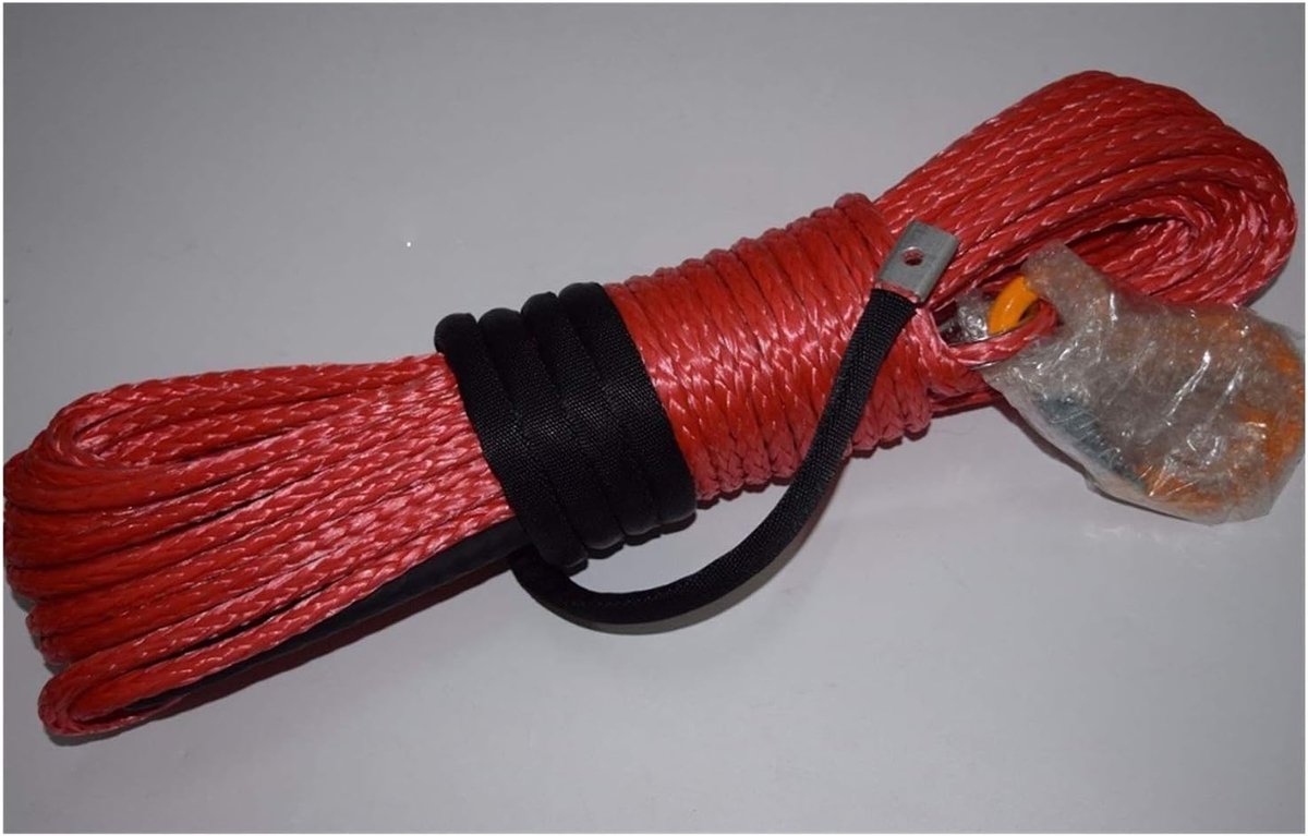 Sleepkabel Synthetisch - Lierlijn Touw - Voertuigen Verplaatsen - Werkt bij -20°C - 8mm x 30m - Rood