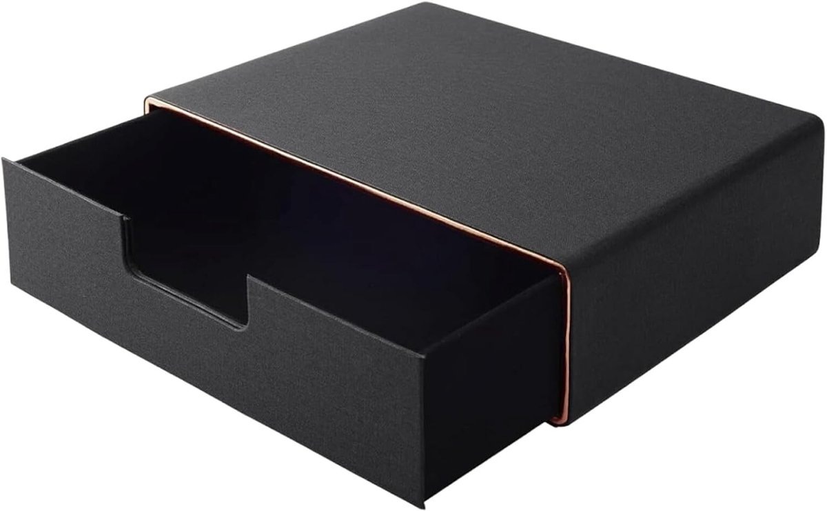 Bureau organizer - Documentenhouder lade - Thuiswerkplek organiseren - Stapelbaar PU-leer - 33.5 x 25.5 x 9.5 cm - Zwart