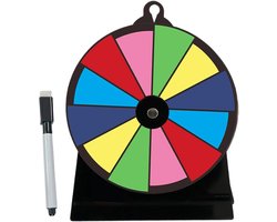 Prijzenrad Draaier - Tafelwiel Loterij - Evenementen Promotie - Verstelbare Kleursectoren - 20 x 15 x 7 cm - Multicolor