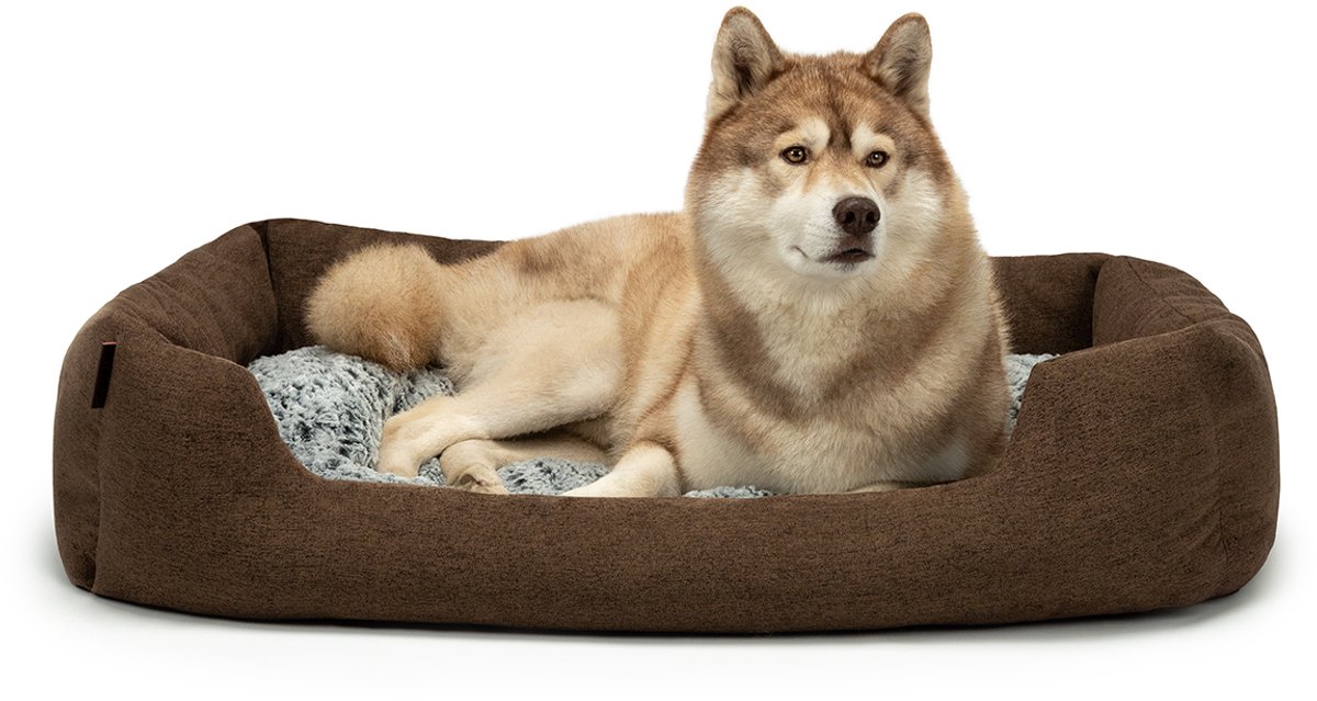 lionto comfort hondenmand, zacht, antislip & onderhoudsvriendelijk, 110x80 cm bruin