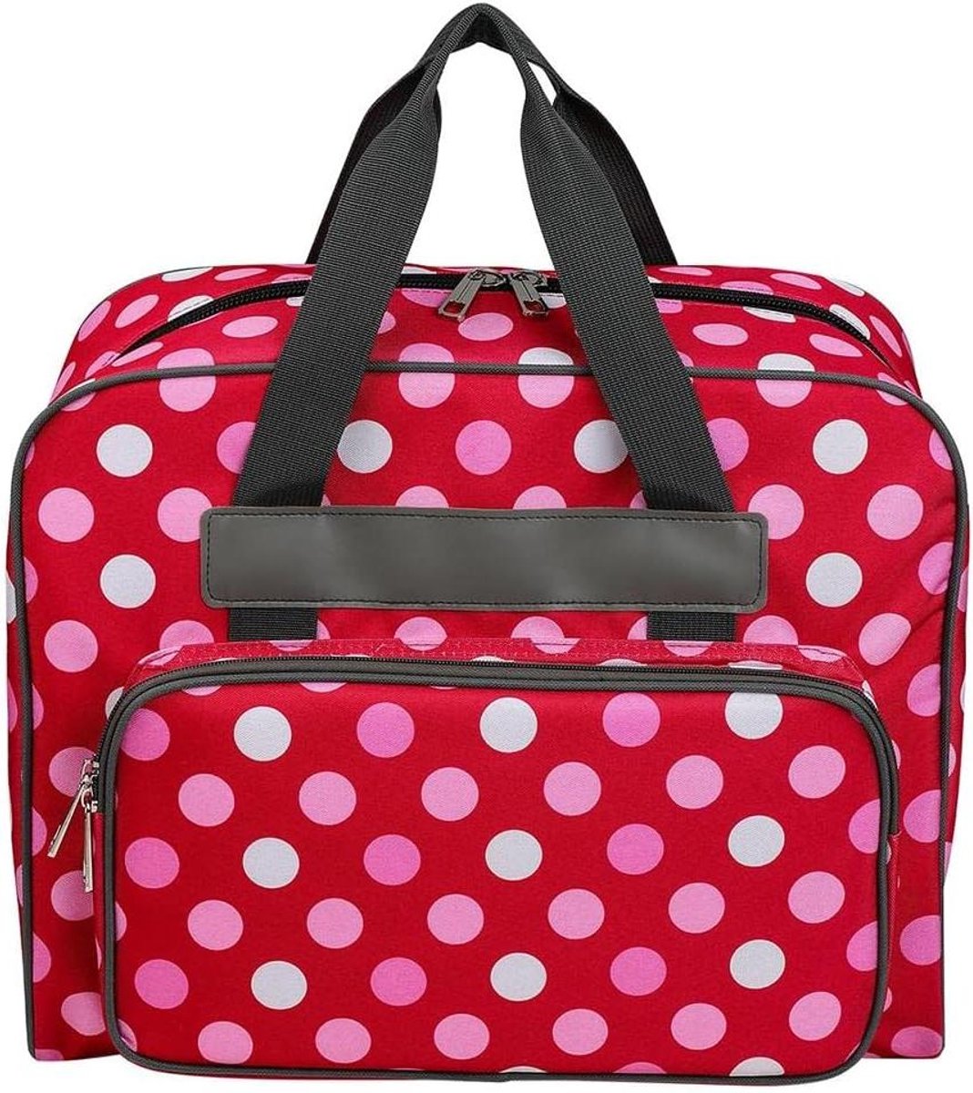 Naaimachine Tas - Reistas Naaimachine - Naaimachine Transport - Waterafstotend Oxford Materiaal - 48x24x31.8cm - Rood