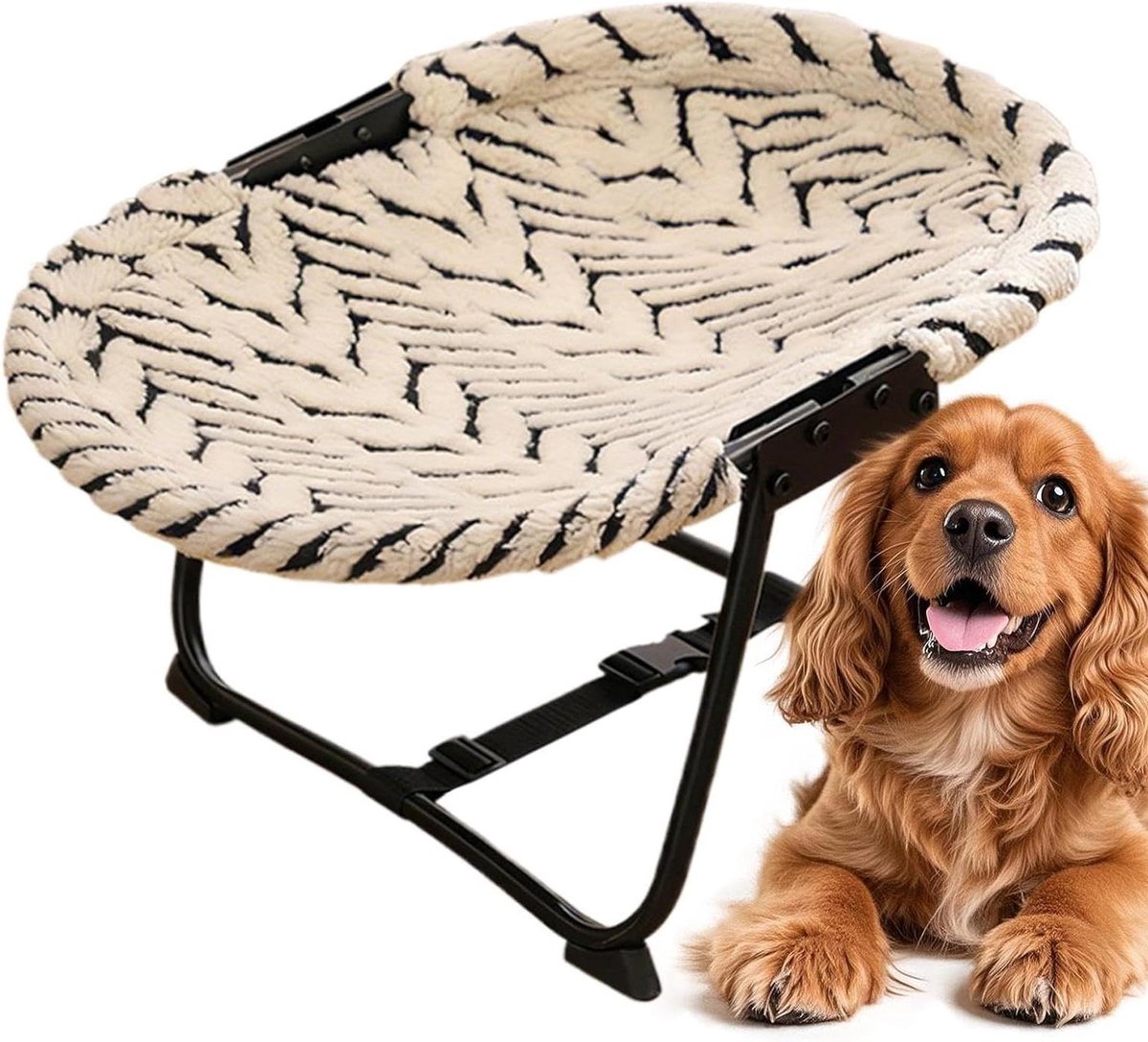Verhoogd Hondenbed - Honden Hangmat Veldbed - Buiten Ontspannen - Ademend Mesh - 57 x 41 x 26 cm - B