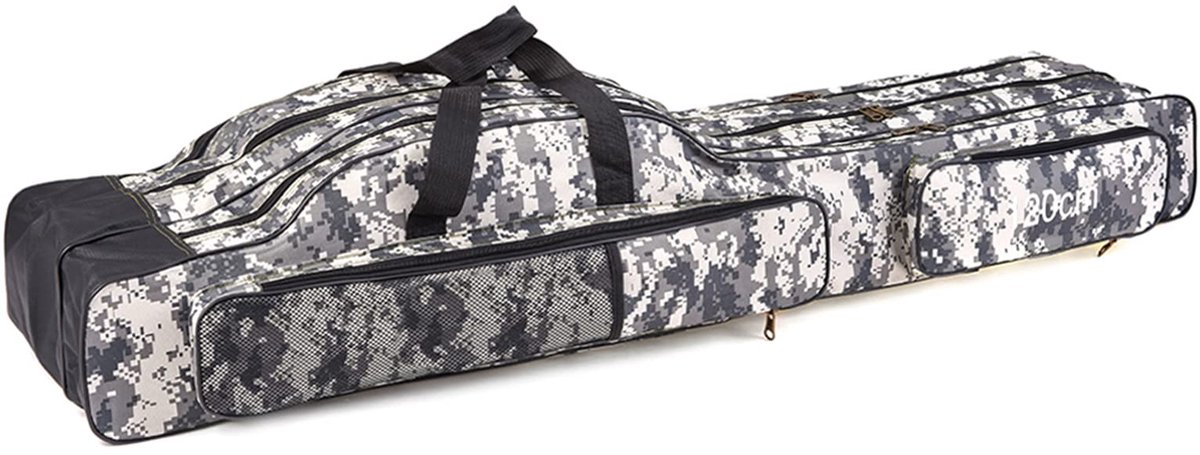 SnelShoppen - Draagbare Opvouwbare Viszak Oxford Hengel Case Visstok Tas 120cm Waterdicht Outdoor Organizer voor Vissen Camping Wandelen City Camoufla