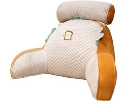 Leeskussen Bedrug - Ondersteunend Kussen - Ontspannen in Bed - Ergonomisch Ontwerp - 60 x 40 cm - Toast