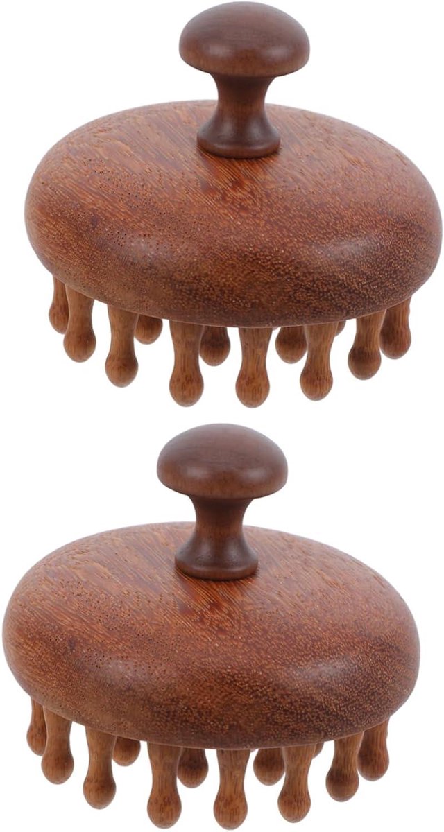 Hoofdhuidmassage Kam - Houten Kam Massage - Ontspanning Hoofdhuid - Schijfvorm Stimuleert Haarzakjes - 75 x 75 x 65 cm