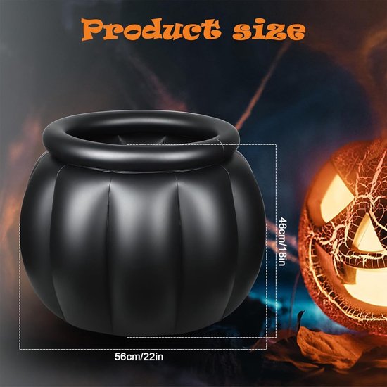 Opblaasbare Koelbox - Drankkoeler Emmer - Feestdecoratie - Griezelige Heksenketel - 56 x 46 cm - Zwart — afbeelding 2