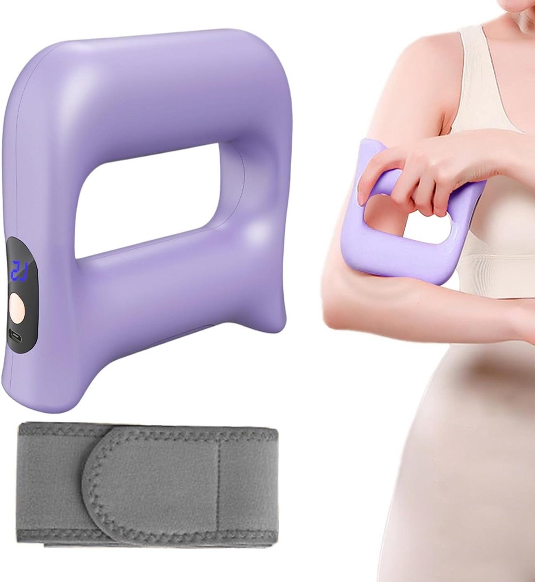 Elektrisch Spiermassageapparaat - Draagbare Massager - Spierontspanning Herstel - Meerrichtingsdruk Technologie - 16 x 9 x 19.3 cm - Licht Paars